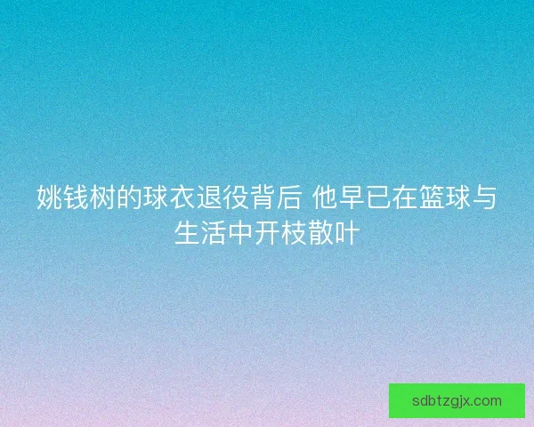 姚钱树的球衣退役背后 他早已在篮球与生活中开枝散叶