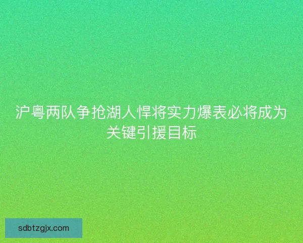 沪粤两队争抢湖人悍将实力爆表必将成为关键引援目标